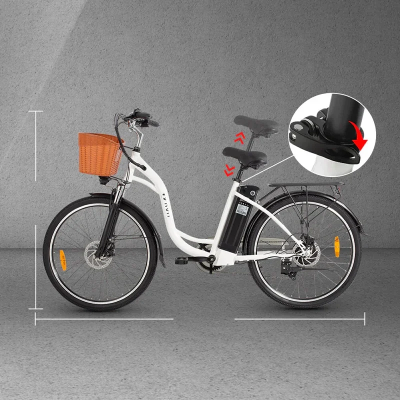 DYU C6 26 Inch Elektrische Stadsfiets 60km Bereik Comfort 4