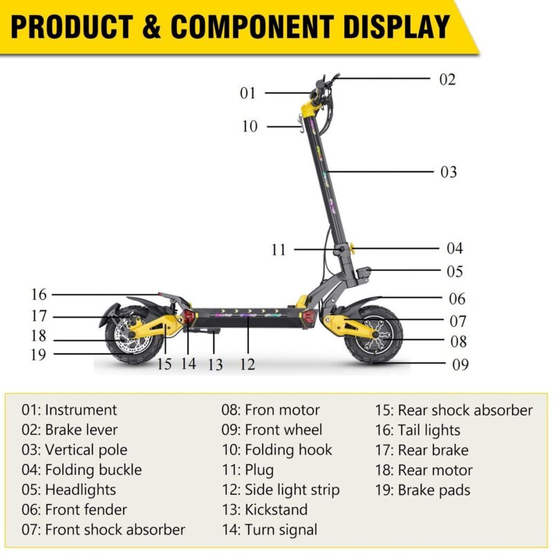 iENYRID ES60 Elektrische Scooter 75km Dubbele 2400W Motor 27 iENYRID ES60 Elektrische Scooter 75km Dubbele 2400W Motor 13