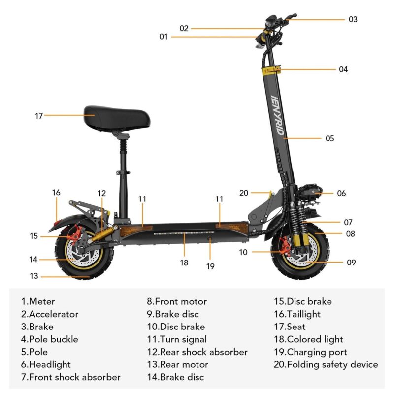 iENYRID ES6 Elektrische Scooter 55km Dubbele 2000W Motor 19 iENYRID ES6 Elektrische Scooter 55km Dubbele 2000W Motor 8