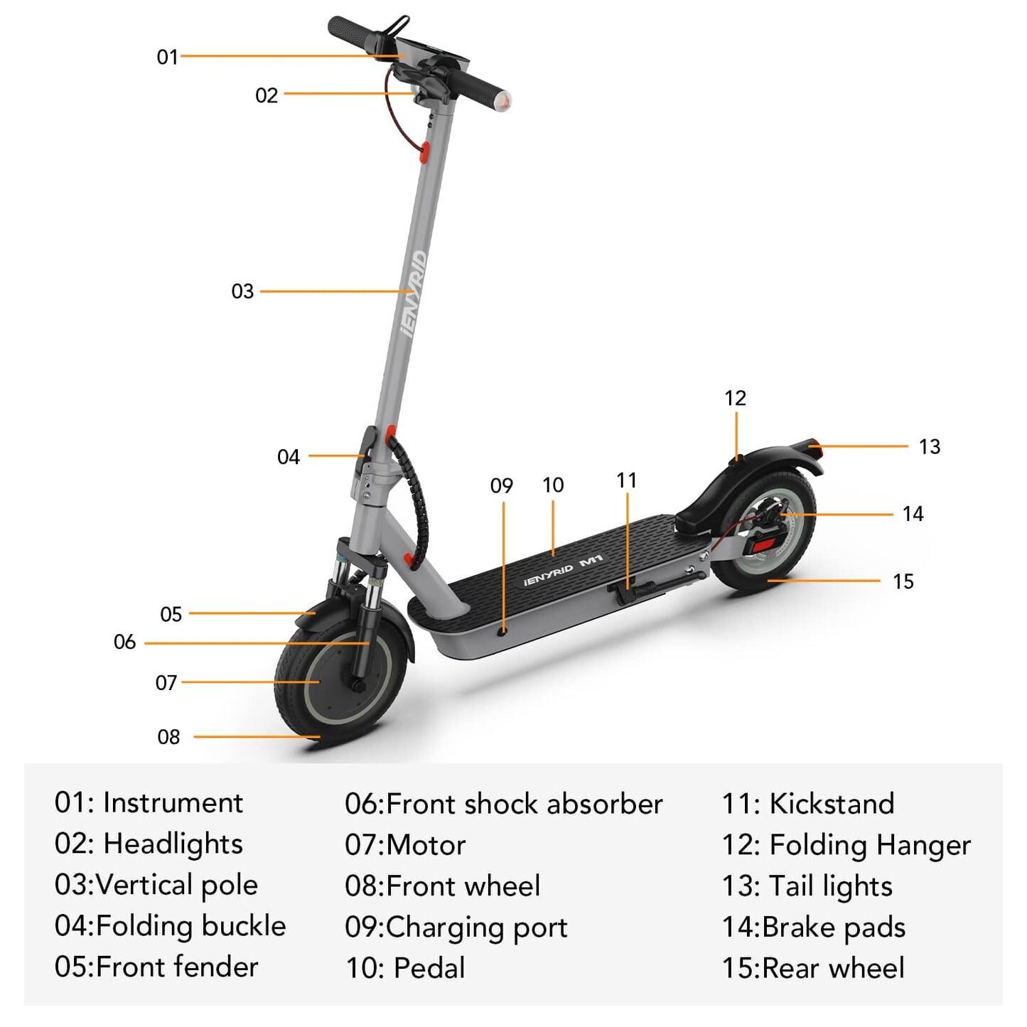 iENYRID M1 Opvouwbare Elektrische Scooter 35km App-Bediening - Afbeelding 19