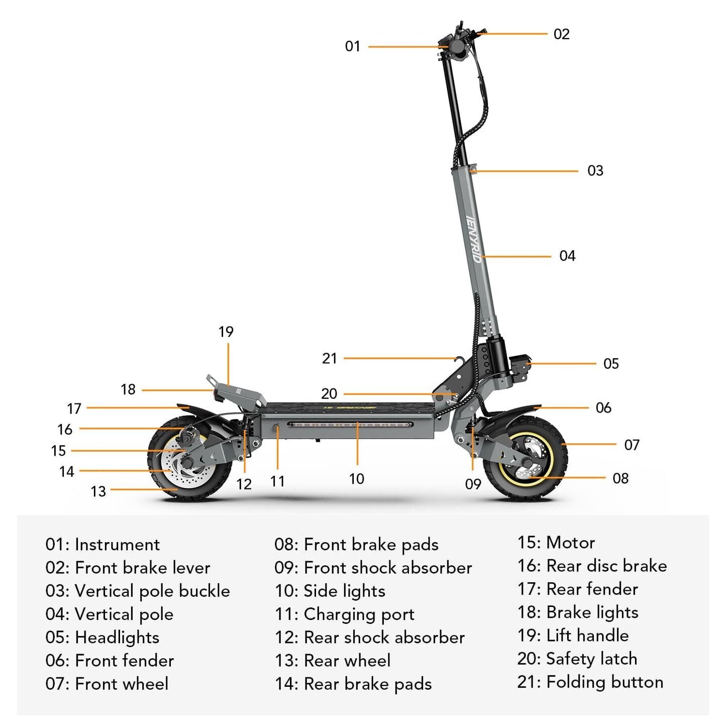 iENYRID S1 Elektrische Scooter 40km 700W Offroad 15 iENYRID S1 Elektrische Scooter 40km 700W Offroad - Afbeelding 15